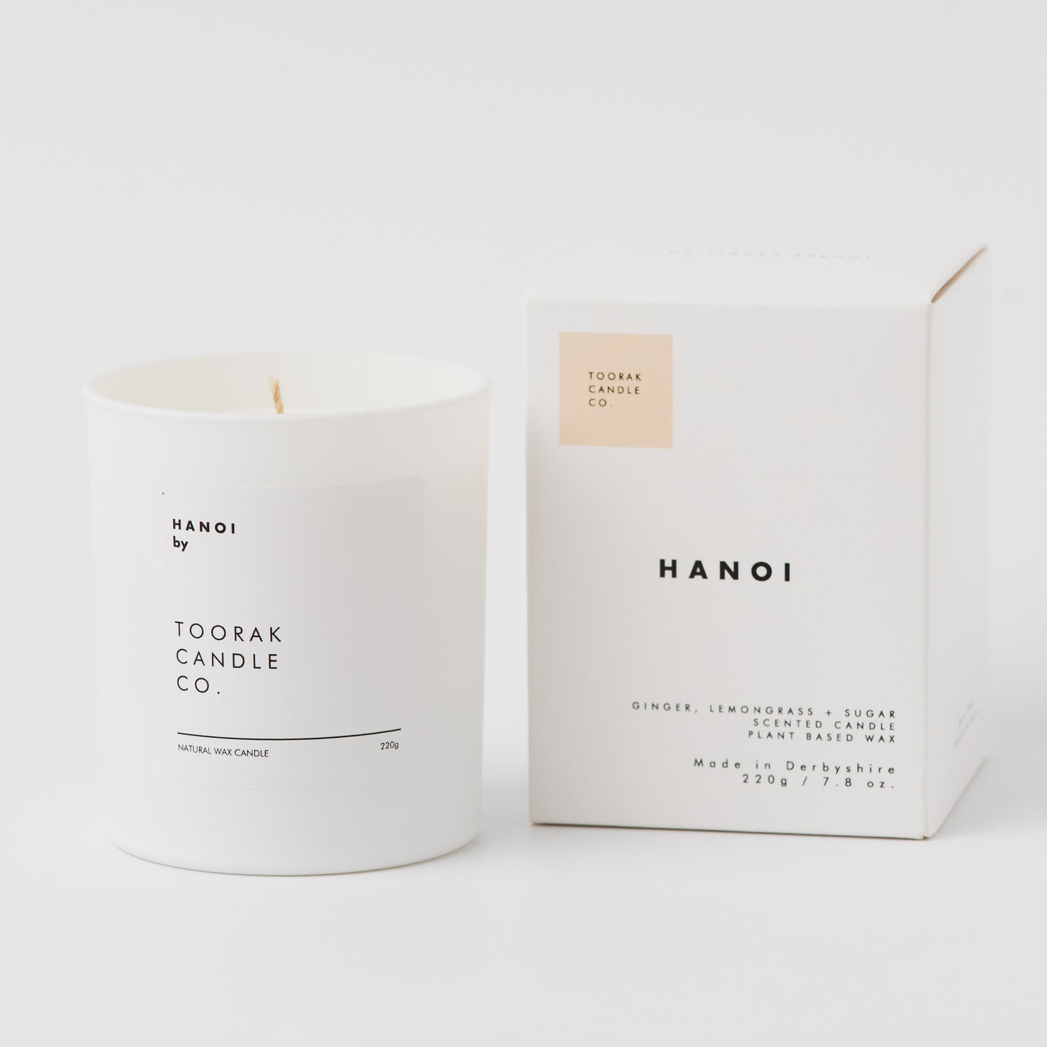 Hanoi candle from Toorak Candle Co with packaging on a white background