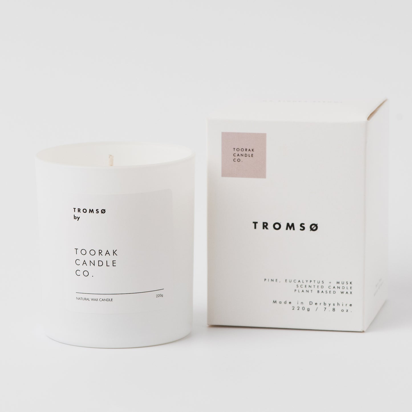 Tromsø by Toorak Candle Co candle and packaging on a white background