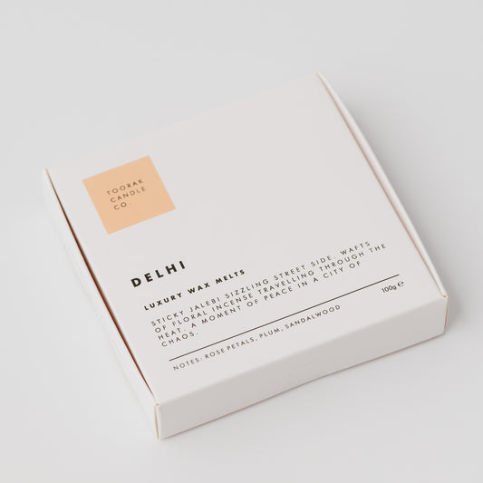 DELHI wax melts on a plain white background