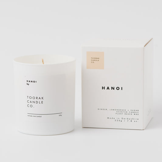 Hanoi candle from Toorak Candle Co with packaging on a white background