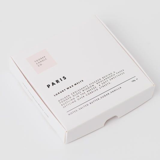 Paris natural wax melts on white background