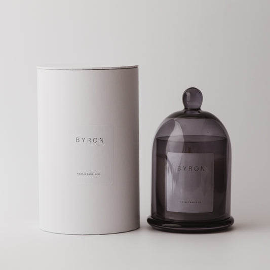 Byron luxury natural wax cloche candle with box 