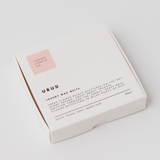 Ubud wax melts on a plain white background